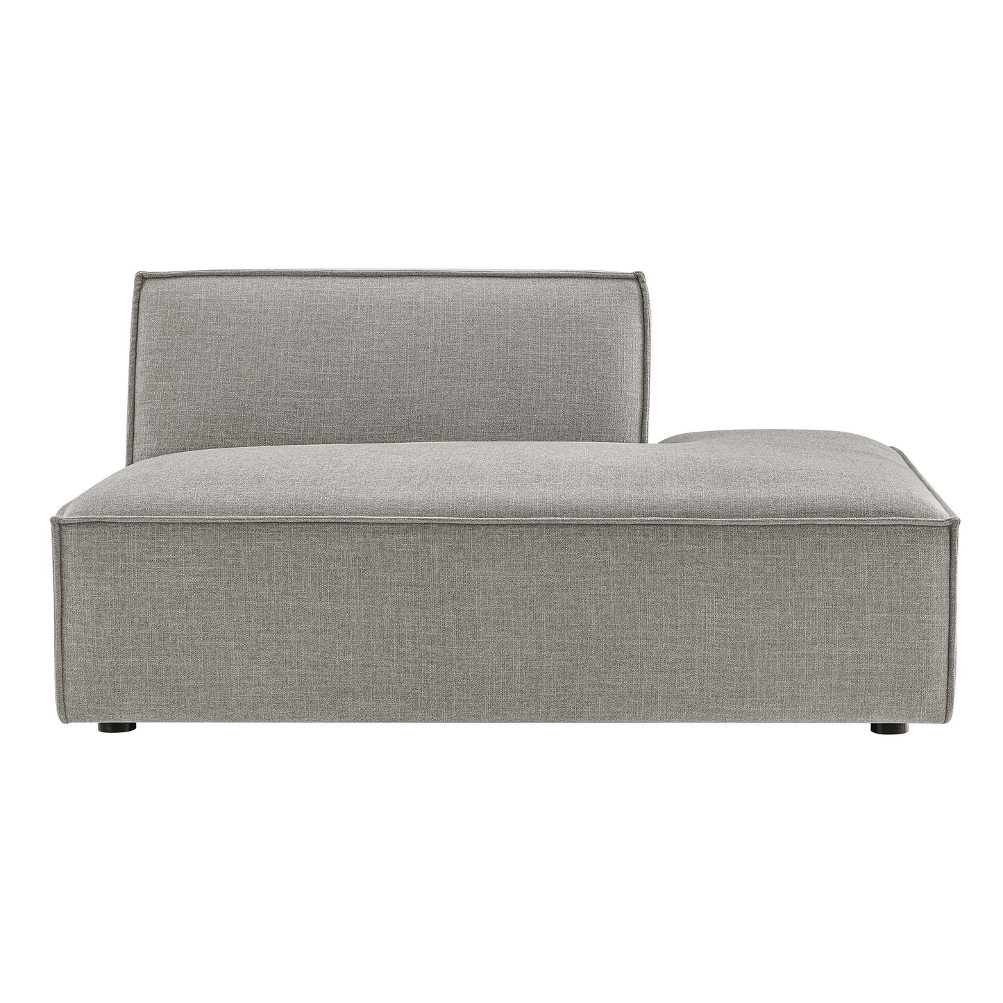 Atlas Performance Fabric Upholstered Right-Facing Armless Modular Chaise in Pewter