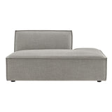 Atlas Performance Fabric Upholstered Right-Facing Armless Modular Chaise in Pewter