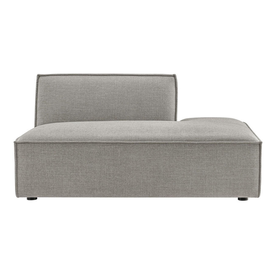 Atlas Performance Fabric Upholstered Right-Facing Armless Modular Chaise in Pewter