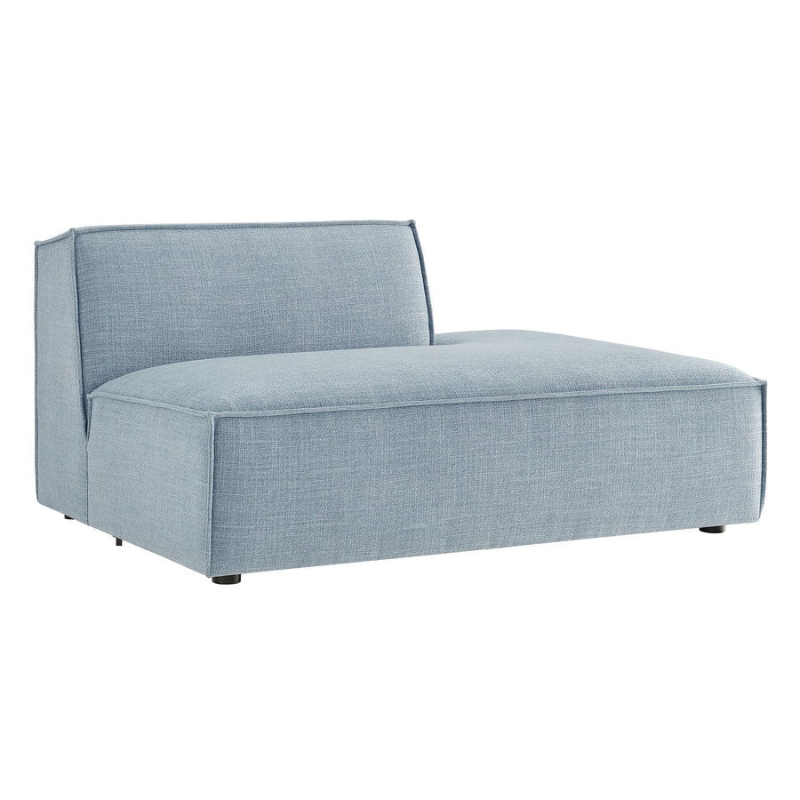 Atlas Performance Fabric Upholstered Right-Facing Armless Modular Chaise in Sky