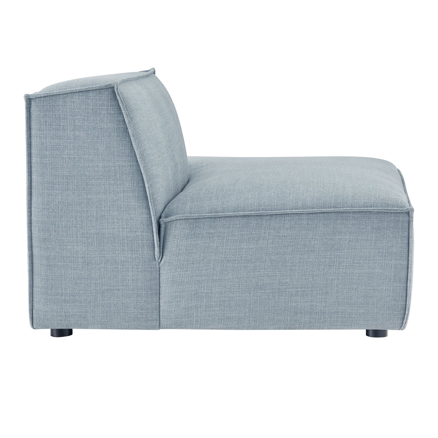 Atlas Performance Fabric Upholstered Right-Facing Armless Modular Chaise in Sky