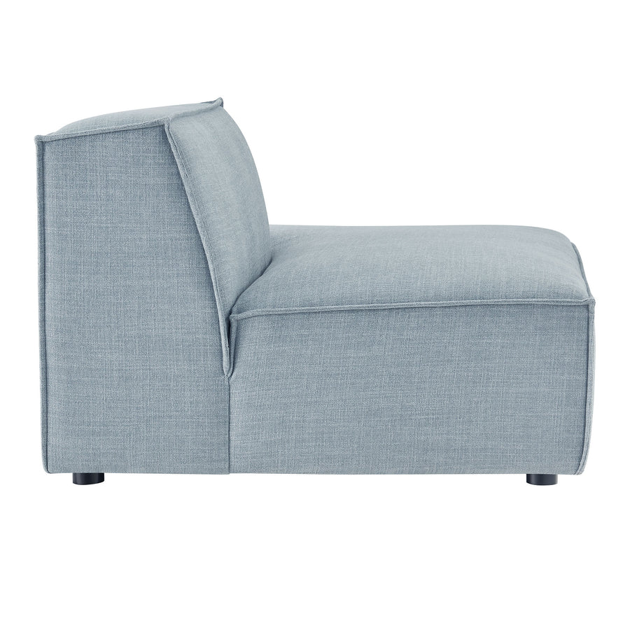 Atlas Performance Fabric Upholstered Right-Facing Armless Modular Chaise in Sky