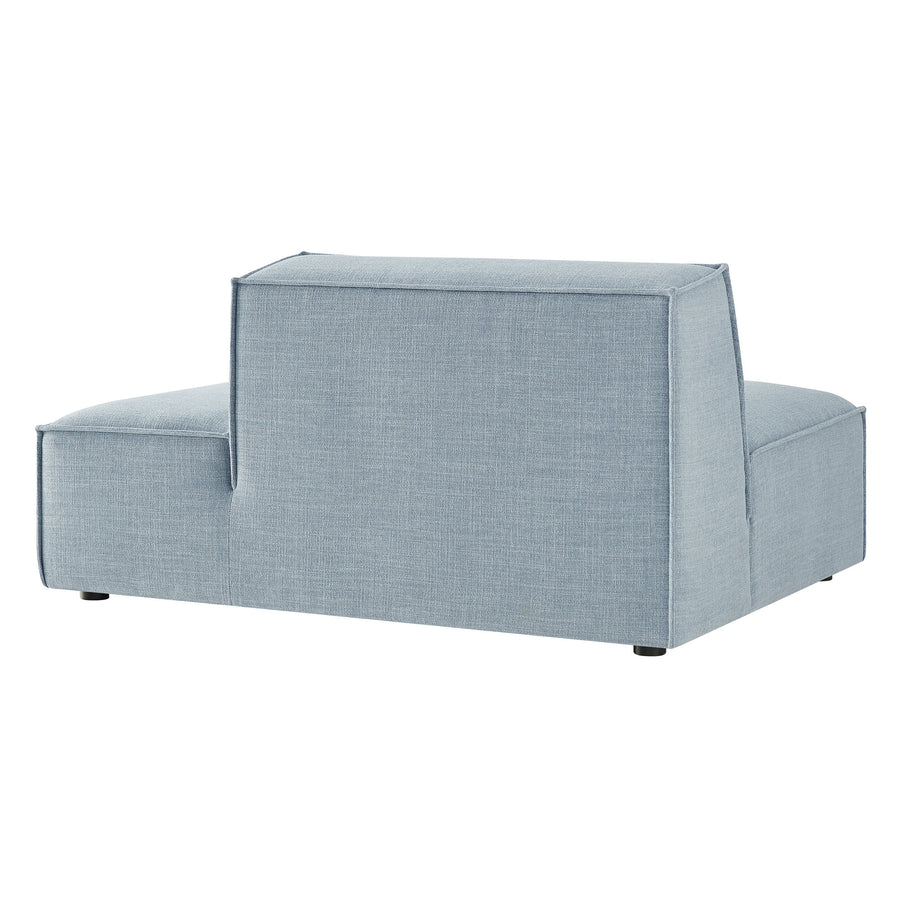 Atlas Performance Fabric Upholstered Right-Facing Armless Modular Chaise in Sky