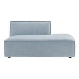 Atlas Performance Fabric Upholstered Right-Facing Armless Modular Chaise in Sky