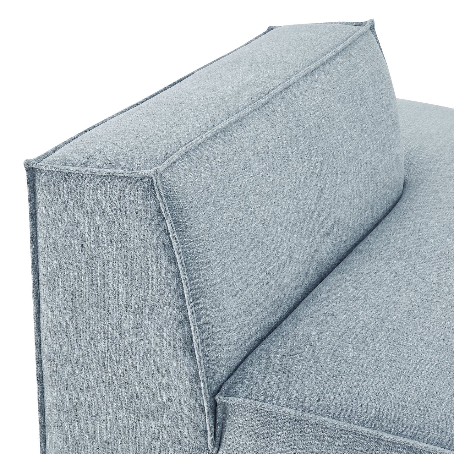 Atlas Performance Fabric Upholstered Right-Facing Armless Modular Chaise in Sky