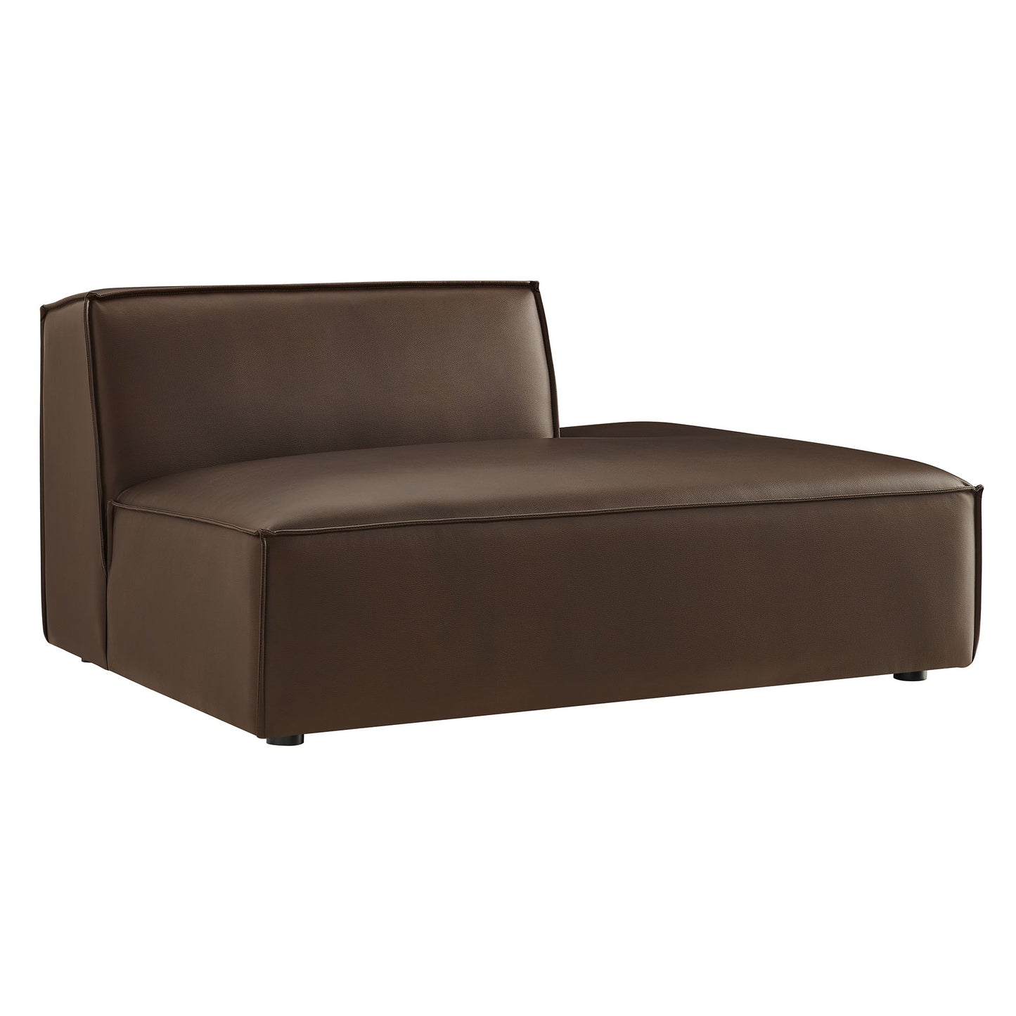 Atlas Vegan Leather Right-Facing Armless Modular Chaise in Espresso