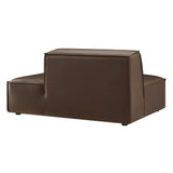Atlas Vegan Leather Right-Facing Armless Modular Chaise in Espresso