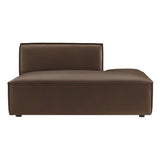 Atlas Vegan Leather Right-Facing Armless Modular Chaise in Espresso