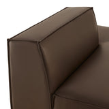 Atlas Vegan Leather Right-Facing Armless Modular Chaise in Espresso