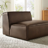 Atlas Vegan Leather Right-Facing Armless Modular Chaise in Espresso