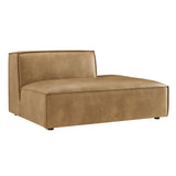 Atlas Vegan Leather Right-Facing Armless Modular Chaise in Toast
