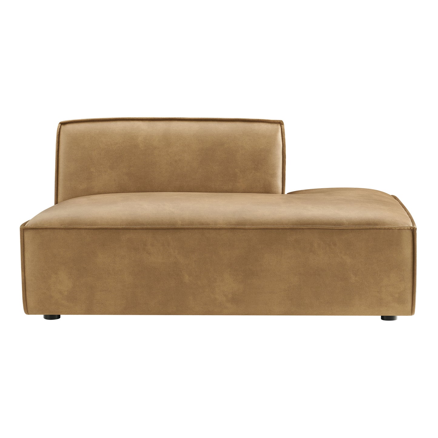 Atlas Vegan Leather Right-Facing Armless Modular Chaise in Toast