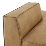 Atlas Vegan Leather Right-Facing Armless Modular Chaise in Toast