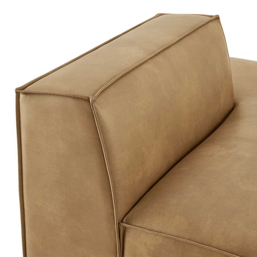 Atlas Vegan Leather Right-Facing Armless Modular Chaise in Toast
