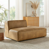 Atlas Vegan Leather Right-Facing Armless Modular Chaise in Toast