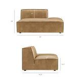 Atlas Vegan Leather Right-Facing Armless Modular Chaise in Toast