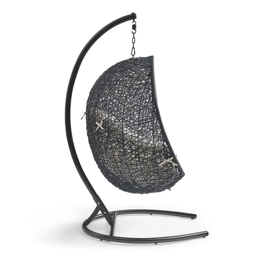 Luna Swing Outdoor Patio Lounge Chair in Beige