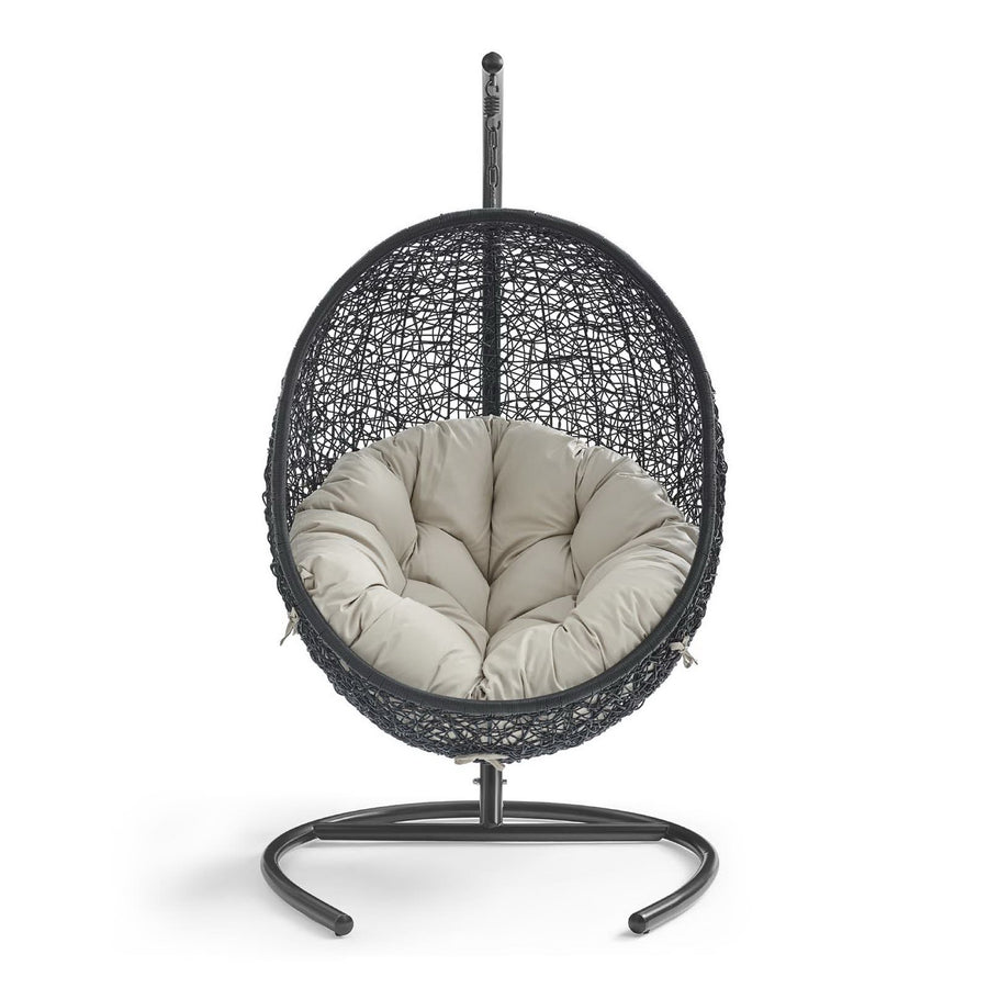Luna Swing Outdoor Patio Lounge Chair in Beige