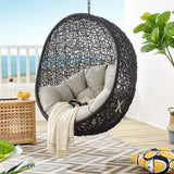 Luna Swing Outdoor Patio Lounge Chair in Beige
