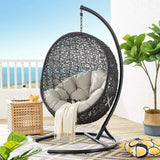 Luna Swing Outdoor Patio Lounge Chair in Beige
