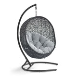 Luna Swing Outdoor Patio Lounge Chair in Gray