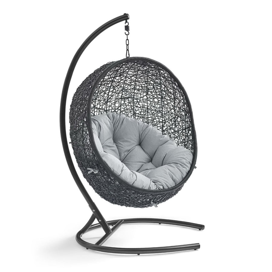Luna Swing Outdoor Patio Lounge Chair in Gray