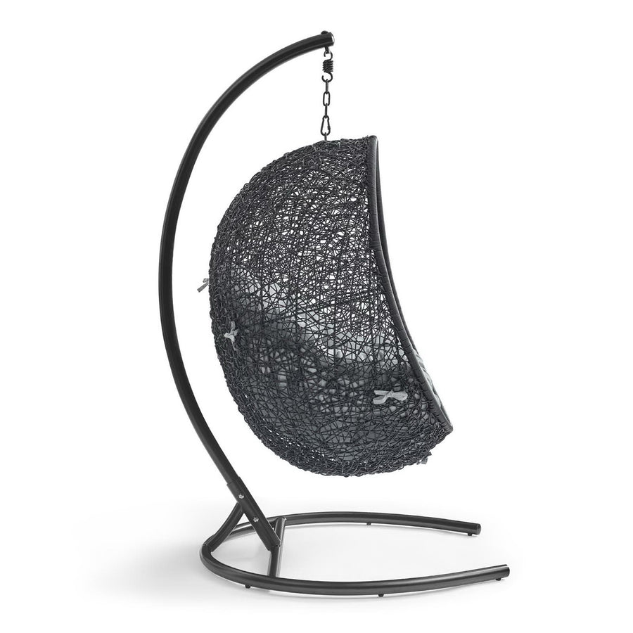 Luna Swing Outdoor Patio Lounge Chair in Gray