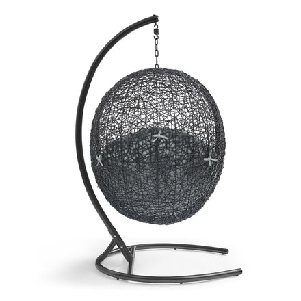Encase Swing Outdoor Patio Lounge Chair in Gray