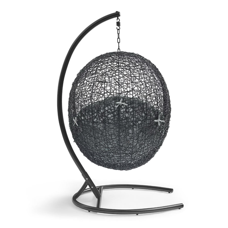 Luna Swing Outdoor Patio Lounge Chair in Gray