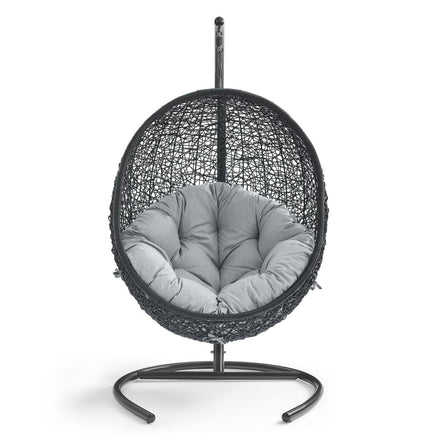 Encase Swing Outdoor Patio Lounge Chair in Gray