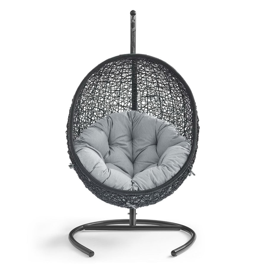 Luna Swing Outdoor Patio Lounge Chair in Gray
