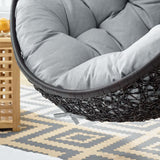 Luna Swing Outdoor Patio Lounge Chair in Gray