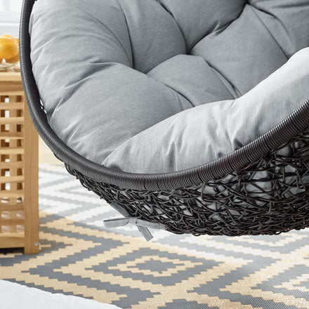 Encase Swing Outdoor Patio Lounge Chair in Gray
