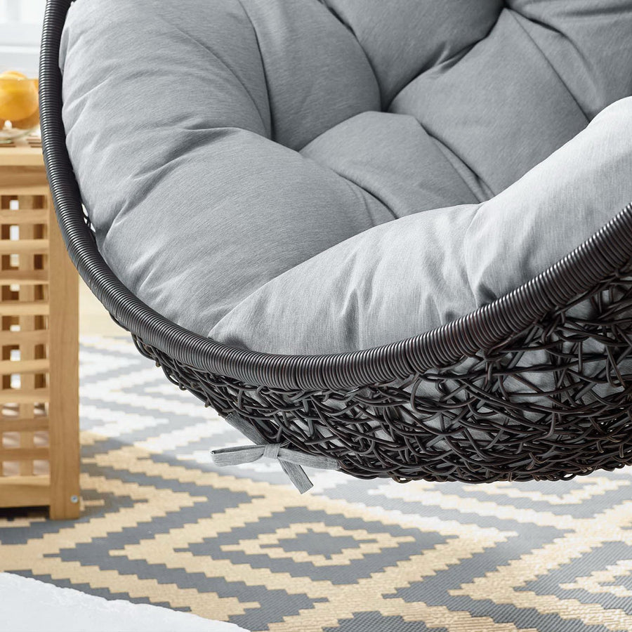 Luna Swing Outdoor Patio Lounge Chair in Gray