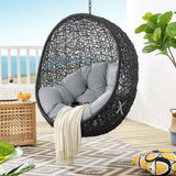 Luna Swing Outdoor Patio Lounge Chair in Gray