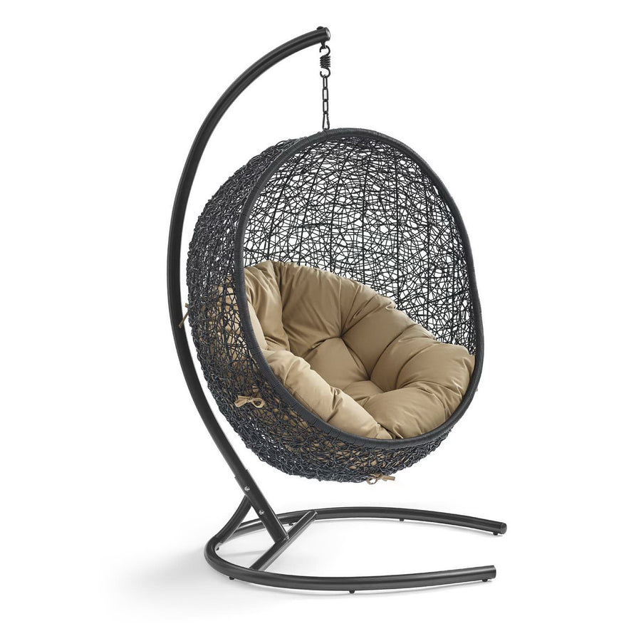 Luna Swing Outdoor Patio Lounge Chair in Mocha