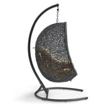 Luna Swing Outdoor Patio Lounge Chair in Mocha