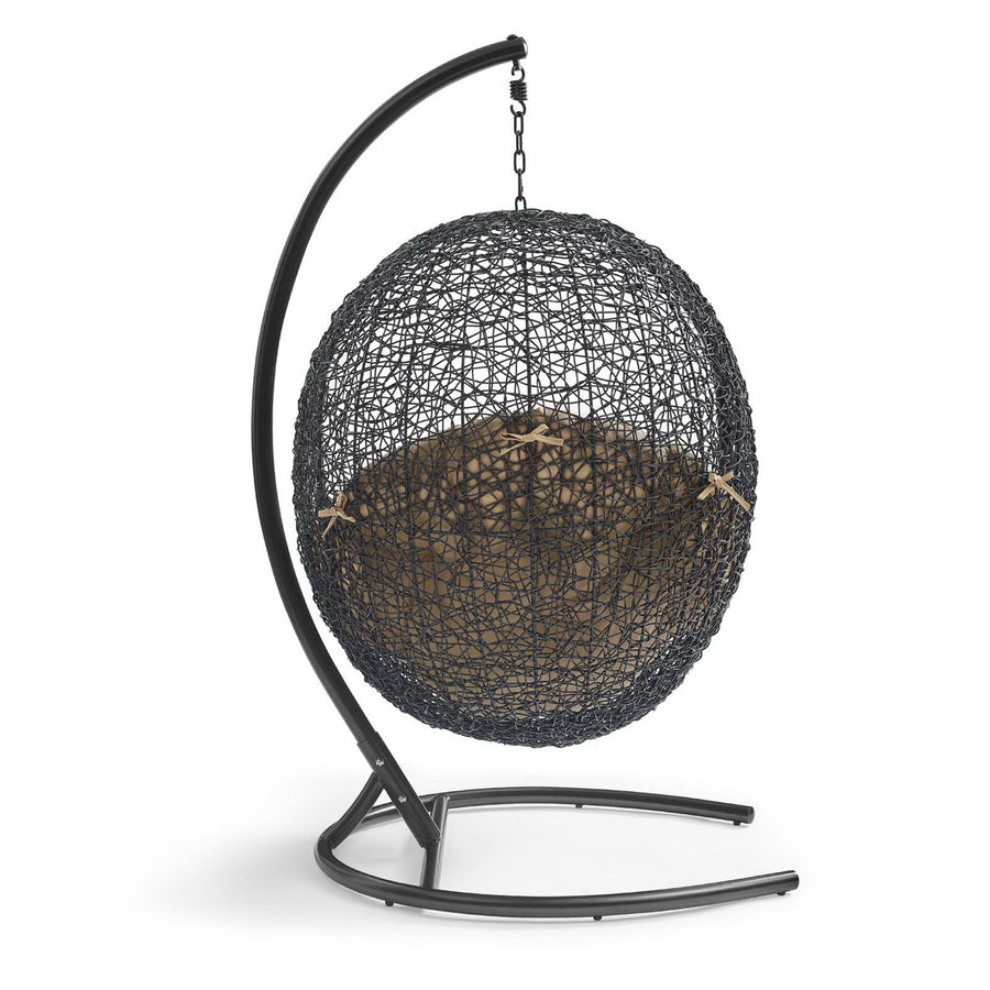 Luna Swing Outdoor Patio Lounge Chair in Mocha