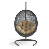 Luna Swing Outdoor Patio Lounge Chair in Mocha
