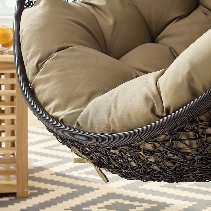 Luna Swing Outdoor Patio Lounge Chair in Mocha