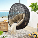 Luna Swing Outdoor Patio Lounge Chair in Mocha