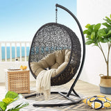 Luna Swing Outdoor Patio Lounge Chair in Mocha