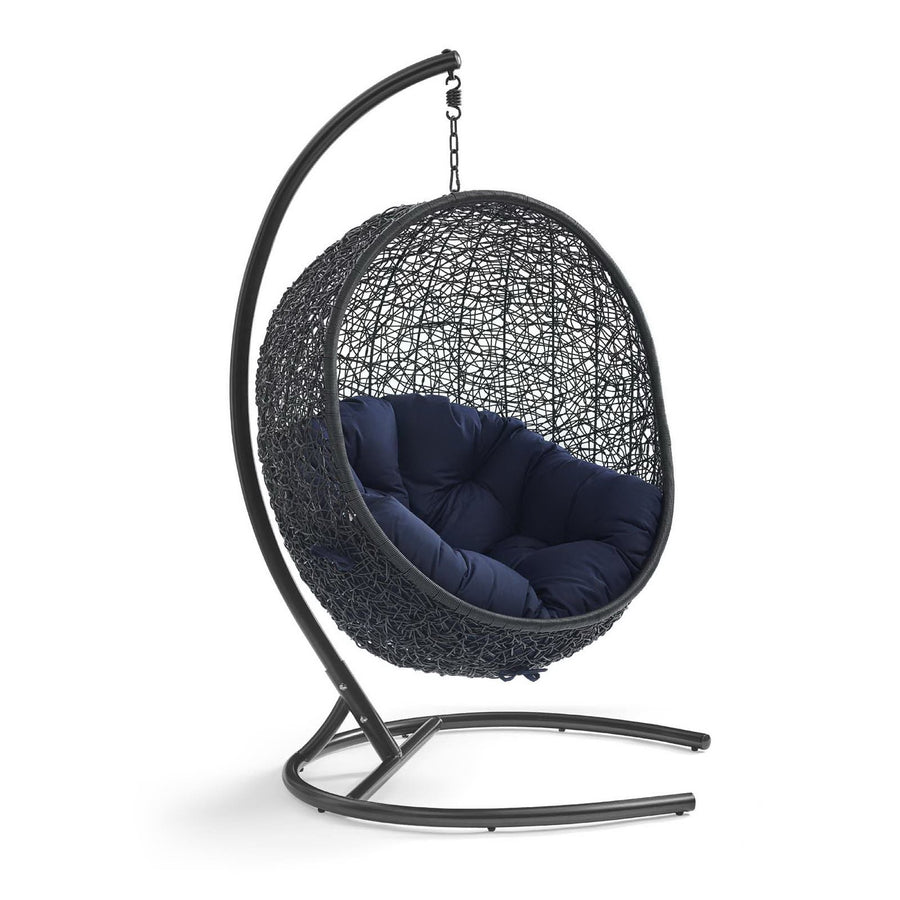 Luna Swing Outdoor Patio Lounge Chair in Navy