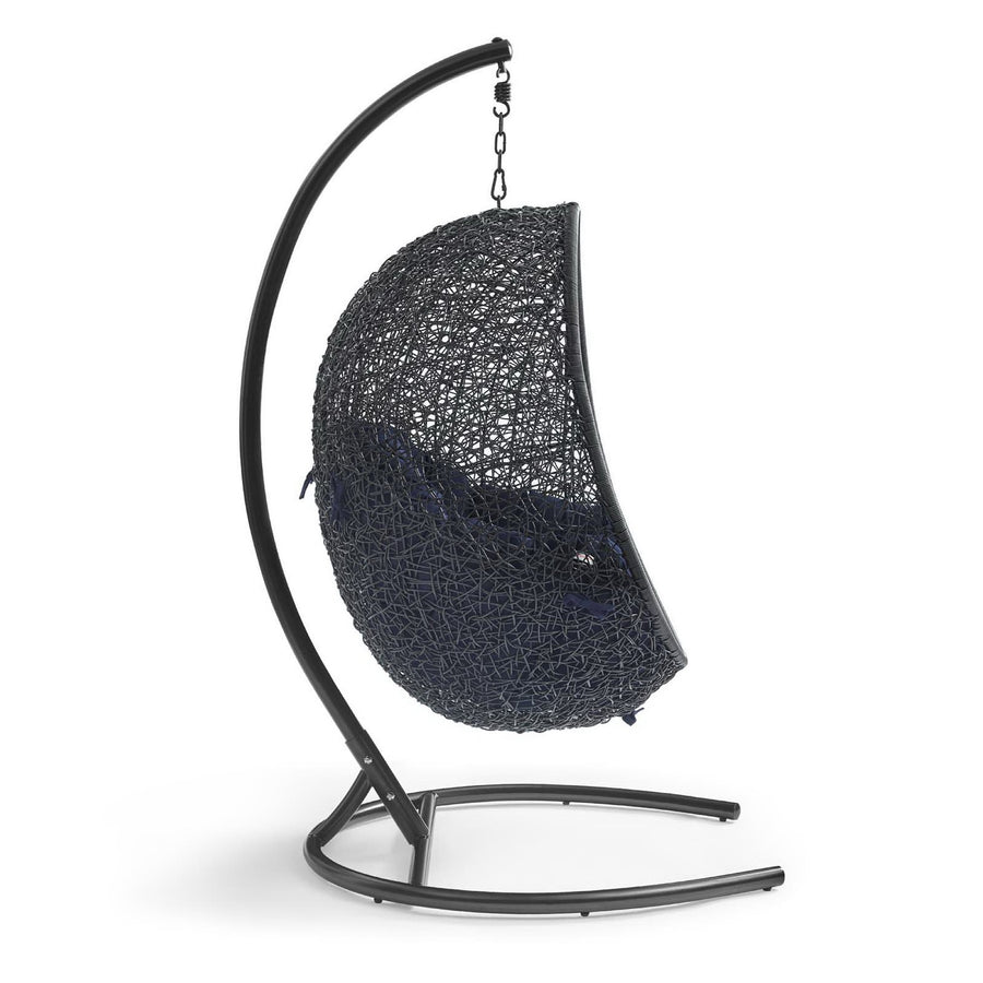 Luna Swing Outdoor Patio Lounge Chair in Navy