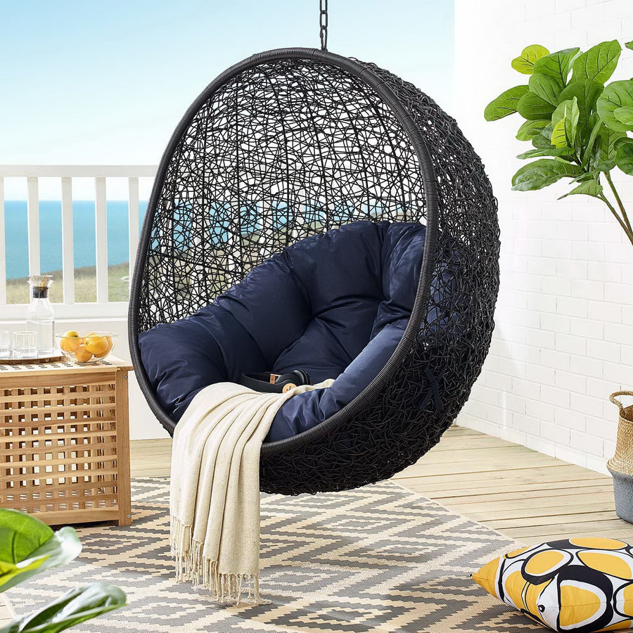 Luna Swing Outdoor Patio Lounge Chair in Navy