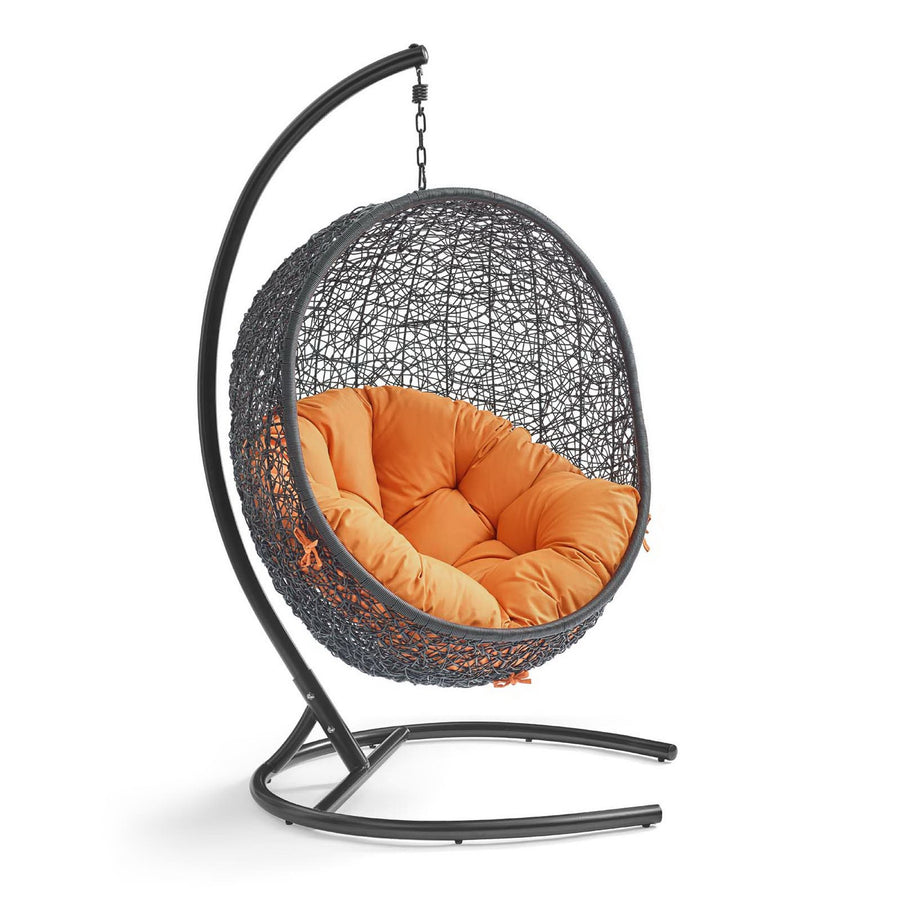 Luna Swing Outdoor Patio Lounge Chair in Orange