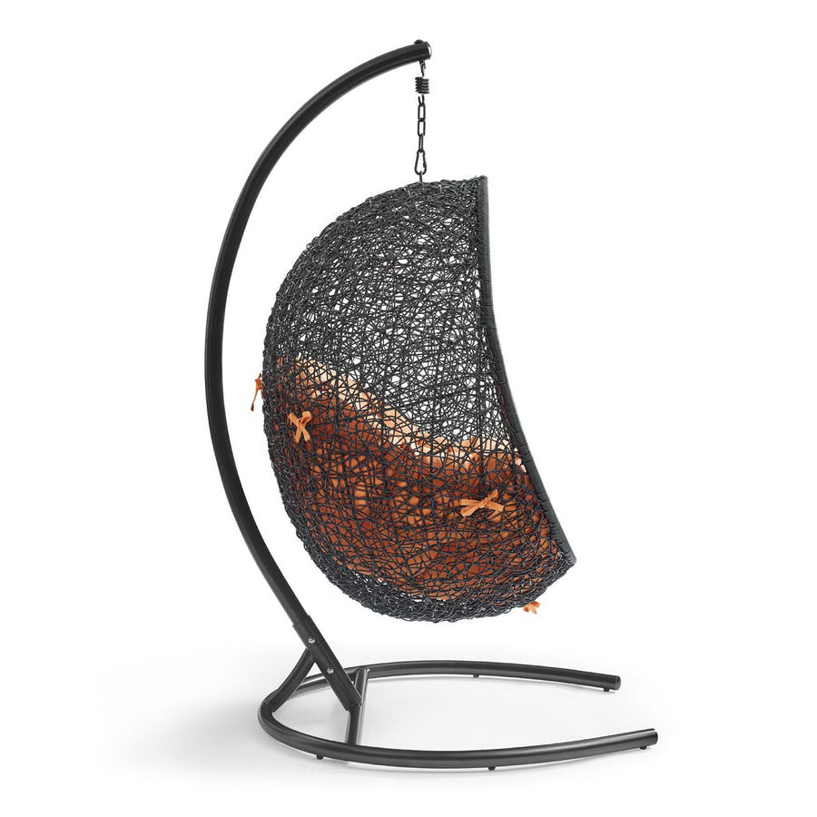 Luna Swing Outdoor Patio Lounge Chair in Orange