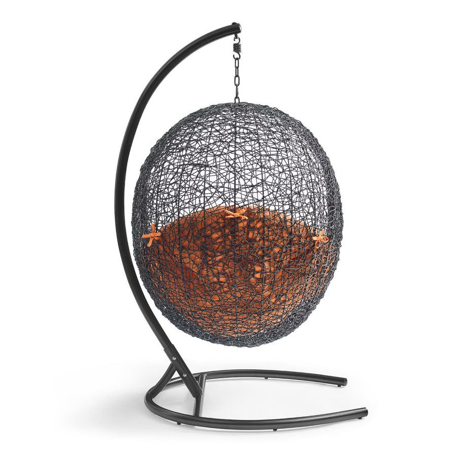 Luna Swing Outdoor Patio Lounge Chair in Orange