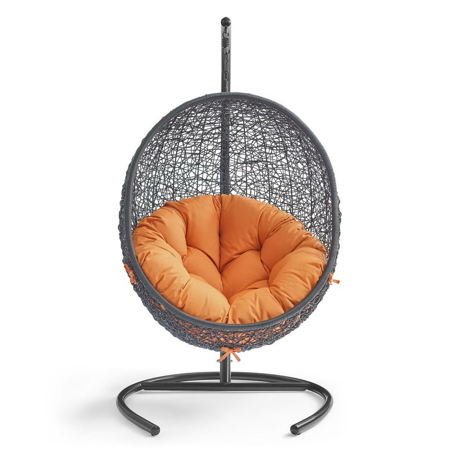Luna Swing Outdoor Patio Lounge Chair in Orange