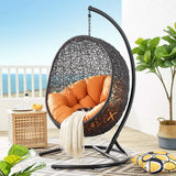 Luna Swing Outdoor Patio Lounge Chair in Orange